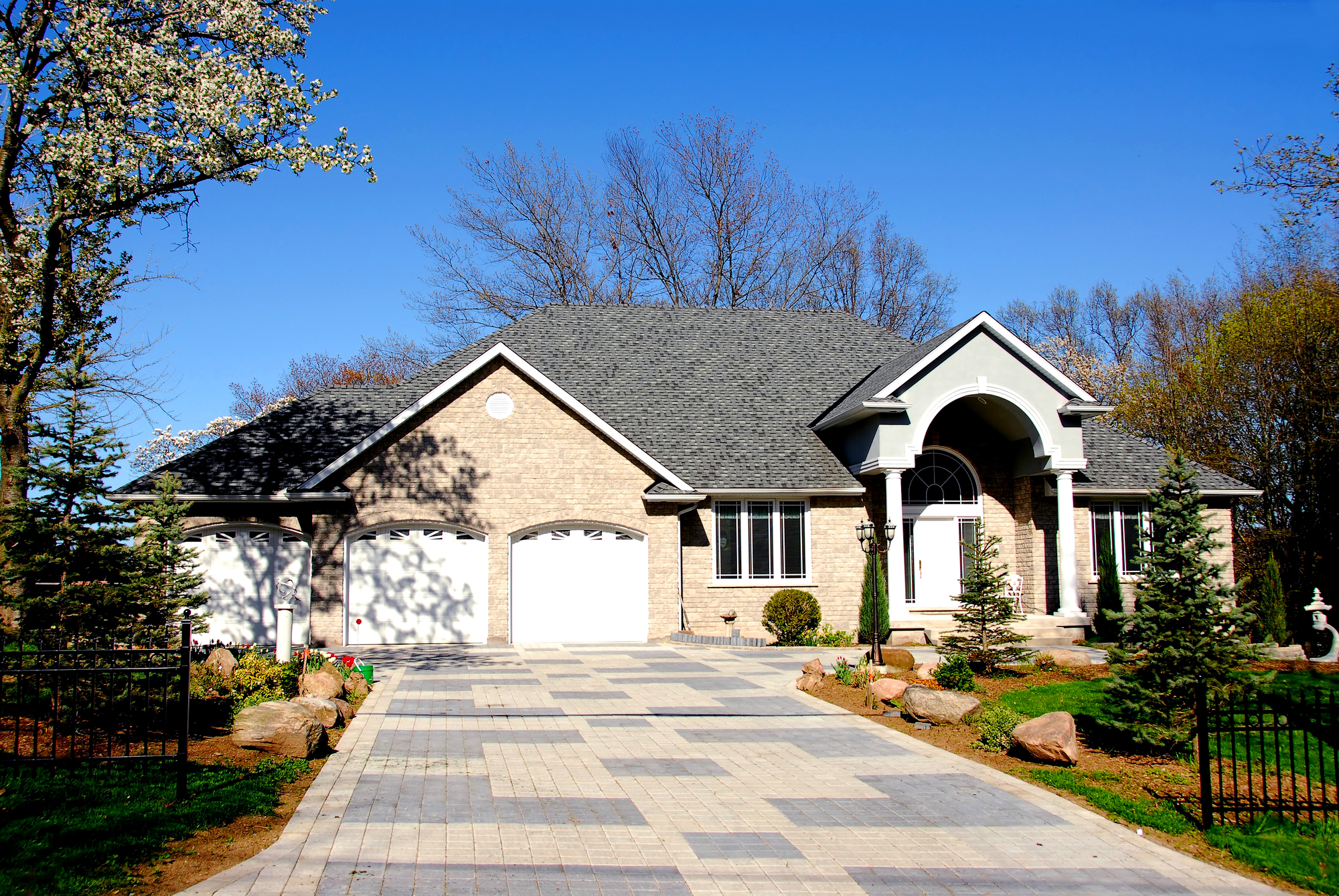 Executive home Big executive home in early spring